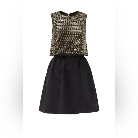 Black Gold Sequins Dress LBD - Picture 4 of 7